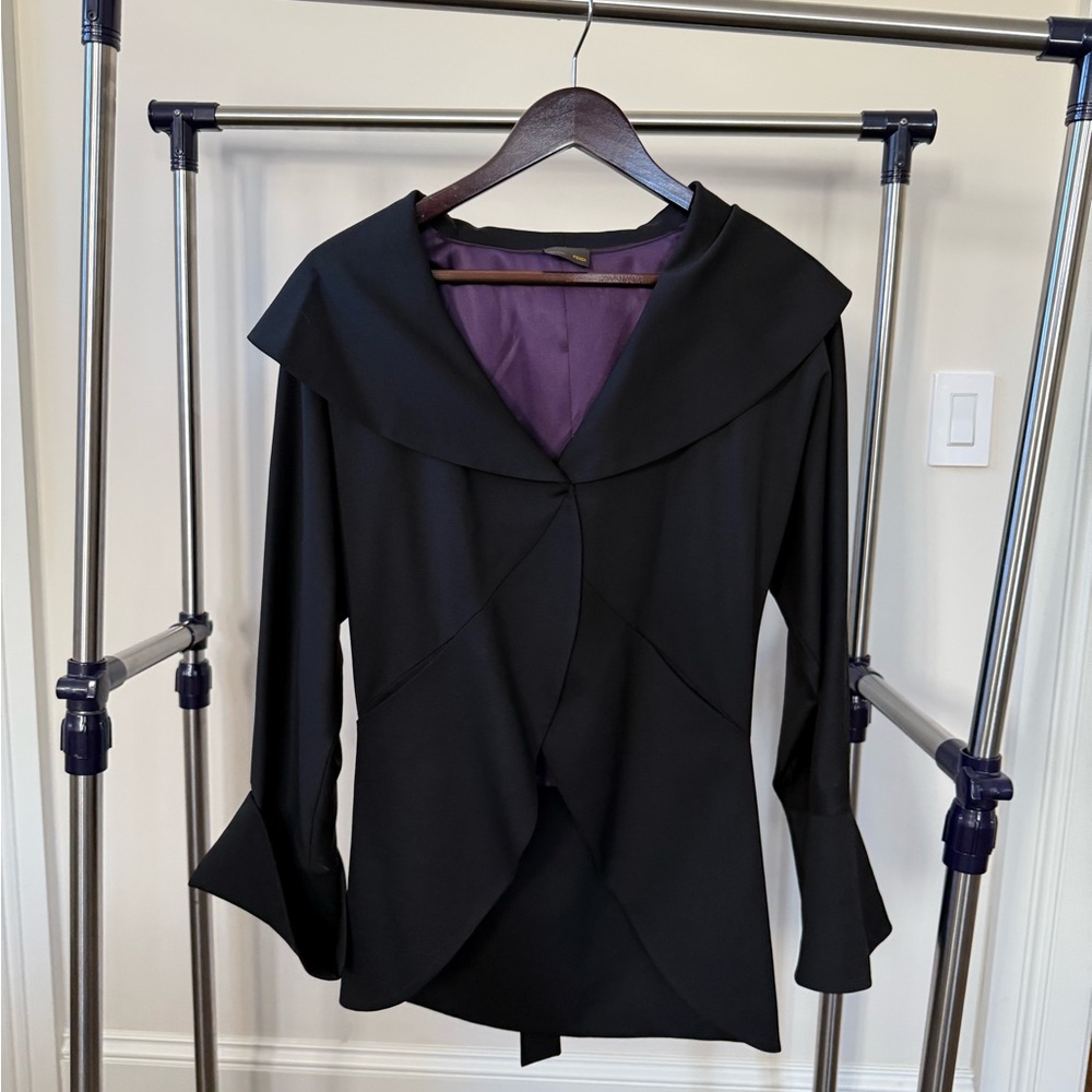 Fendi Black Women's Blazer with Purple Lining